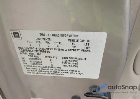 1999 Cadillac Deville Standard from USA, damaged, VIN 1G6KD54Y8XU709324